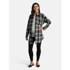 TIME AND TRU Maternity Plaid Long Sleeve Button Soft Womens XL *NWT*